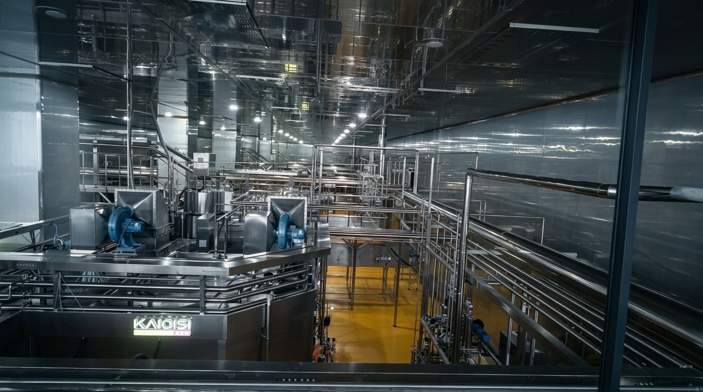 Kaiqisi aseptic coconut water processing room with stainless-steel equipment